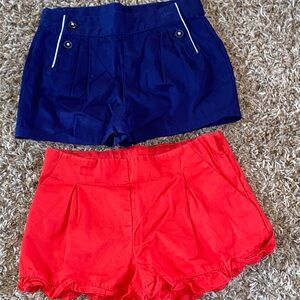 Janie and Jack Red and Blue High Waist Shorts